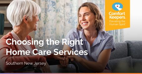 Caregiver and senior woman smiling 