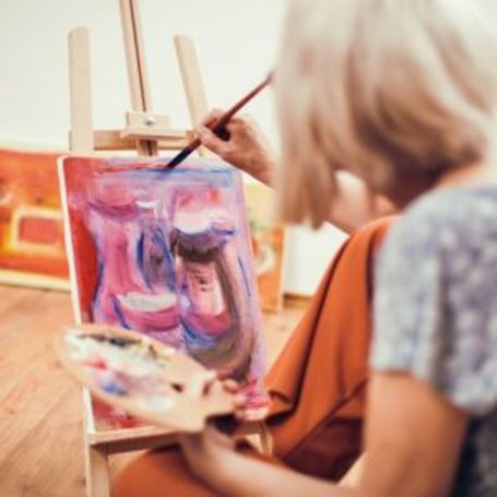 Comfort Keepers senior paints a picture