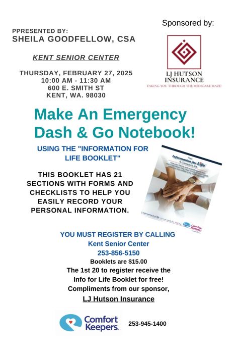 Make an Emergency Dash & Go Notebook – Kent