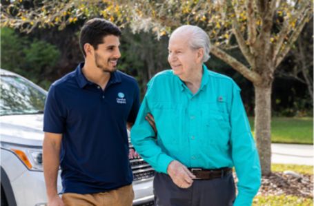 Caregiver and Client Walking 