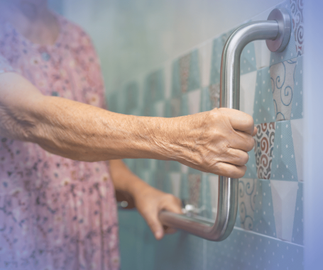 bathroom safety bar and senior