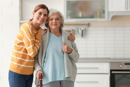 Caregiver providing one-to-one senior care