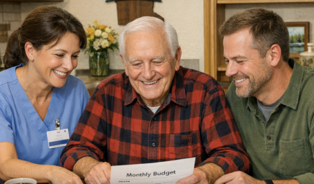 Family discussing In Home Care with Dad Chisago