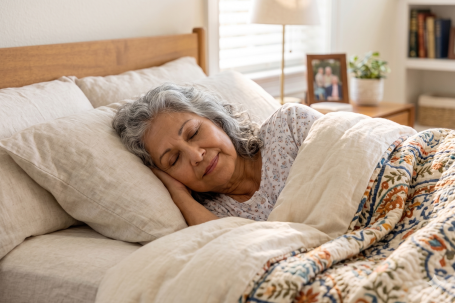 elderly person sleeping