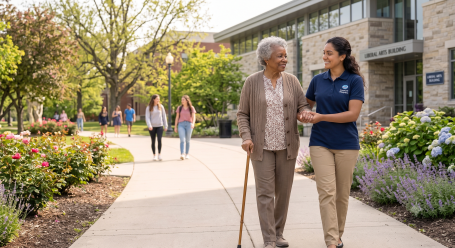 elderly person walking