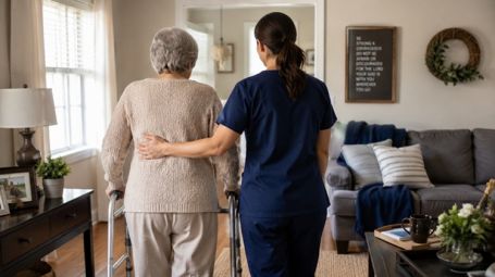 Senior receiving home care assistance after hospital stay in Jacksonville, FL