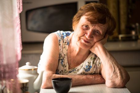senior sitting at home