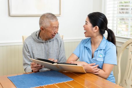 image of a caregiver taking care of senior loved one