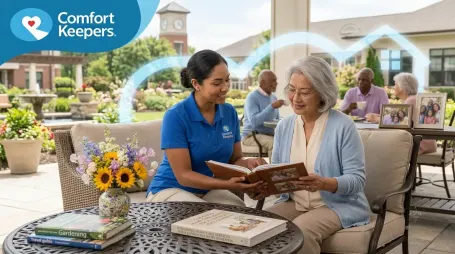 Caregiver assisting senior at home