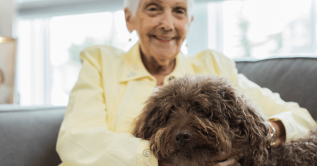 senior and dog