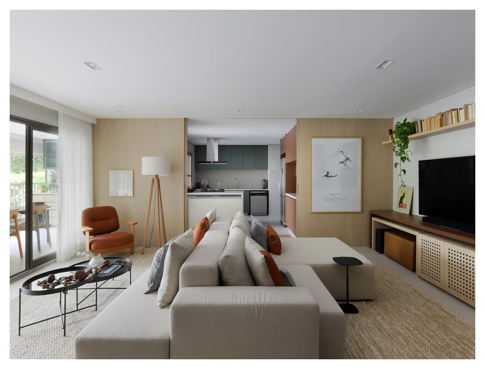 Estilo Japandi e reorganização funcional para apartamento