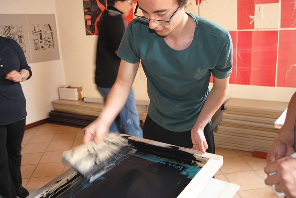 Student silkscreening