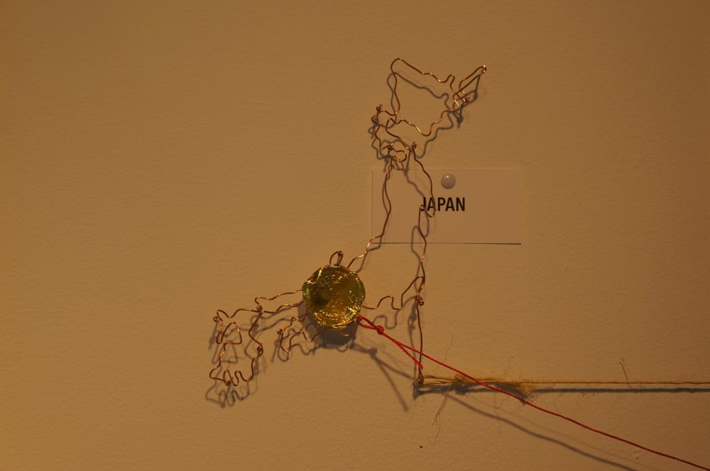 Wire sculpture on wall