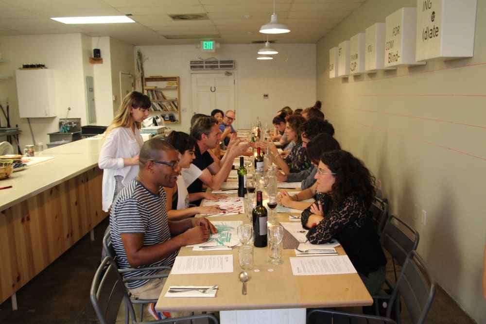 Guests enjoying dinner