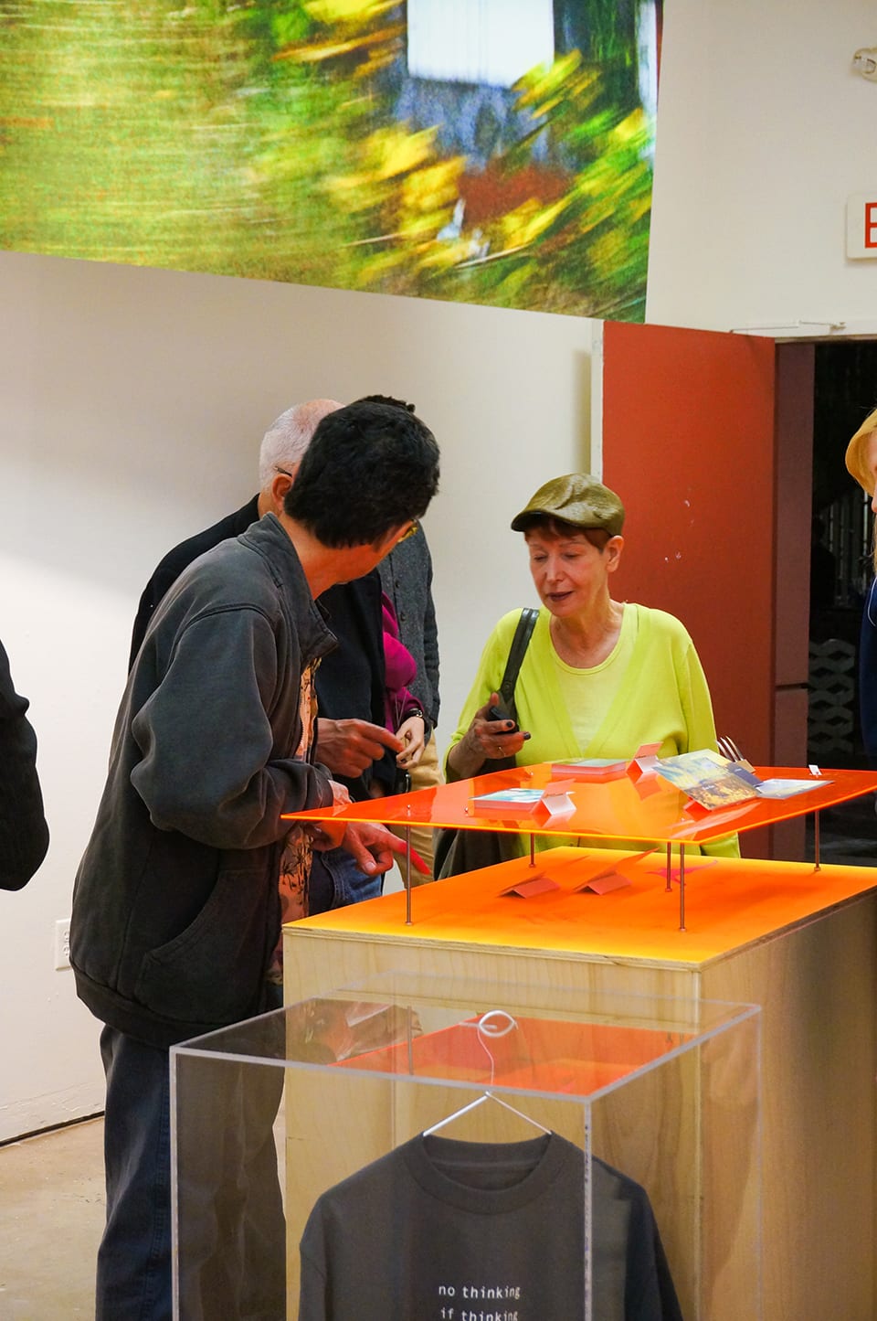 People looking at art in a gallery