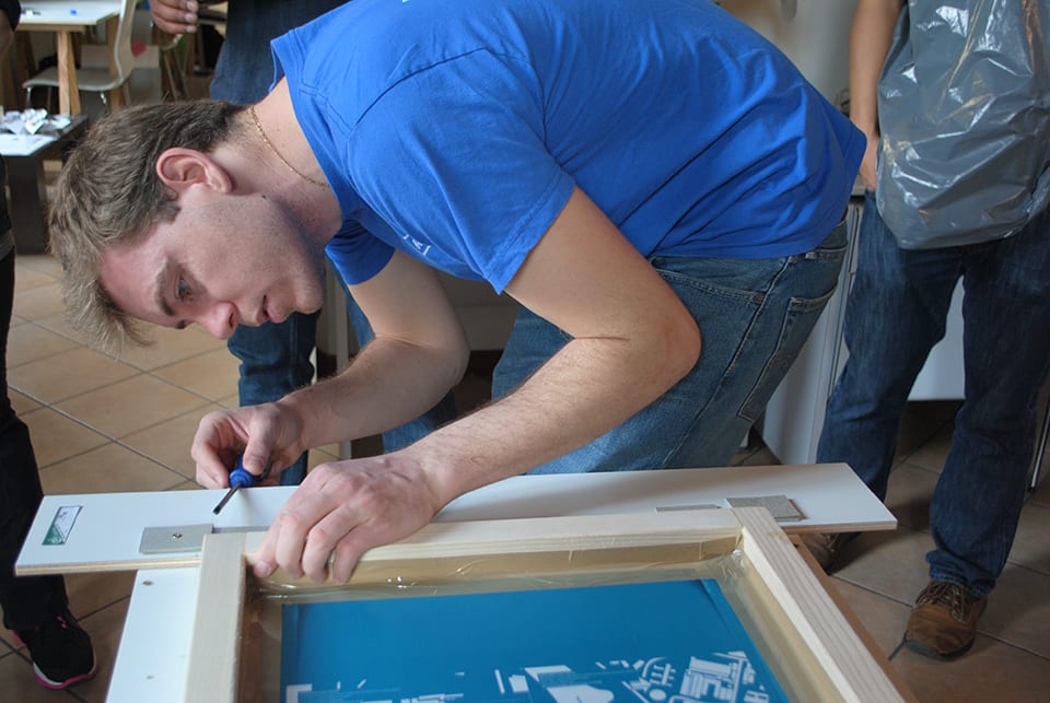 Student silkscreening