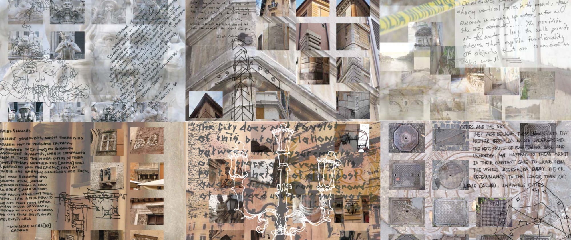 Photographs of Italy with overlaid writing
