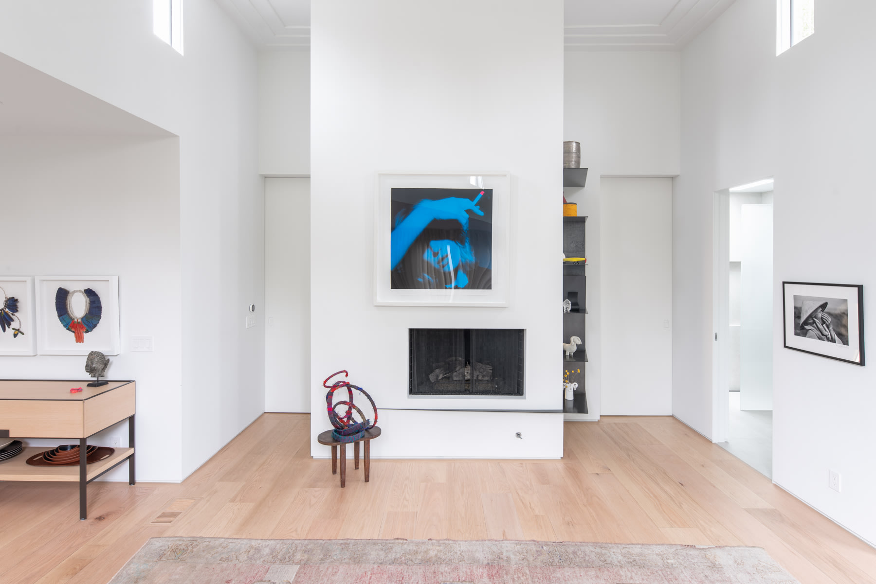 Living room with art on wall