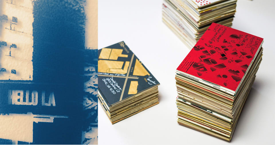 Stacks of postcards
