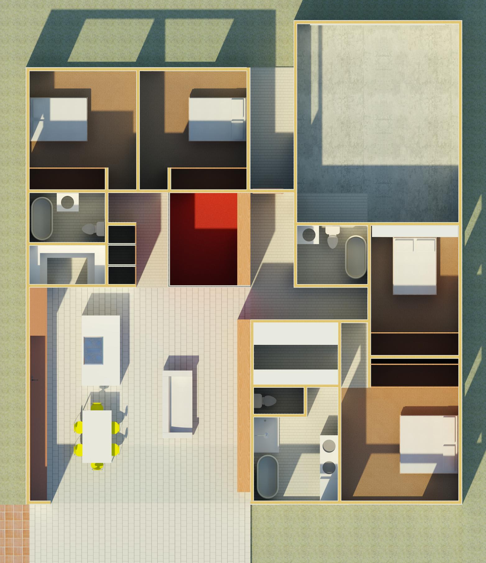 Aerial architectural render