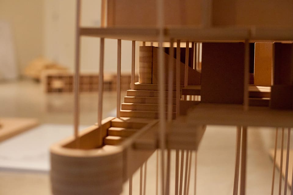 Closeup of architectural model