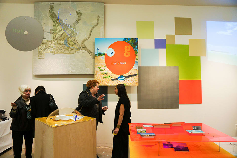 People looking at art in a gallery