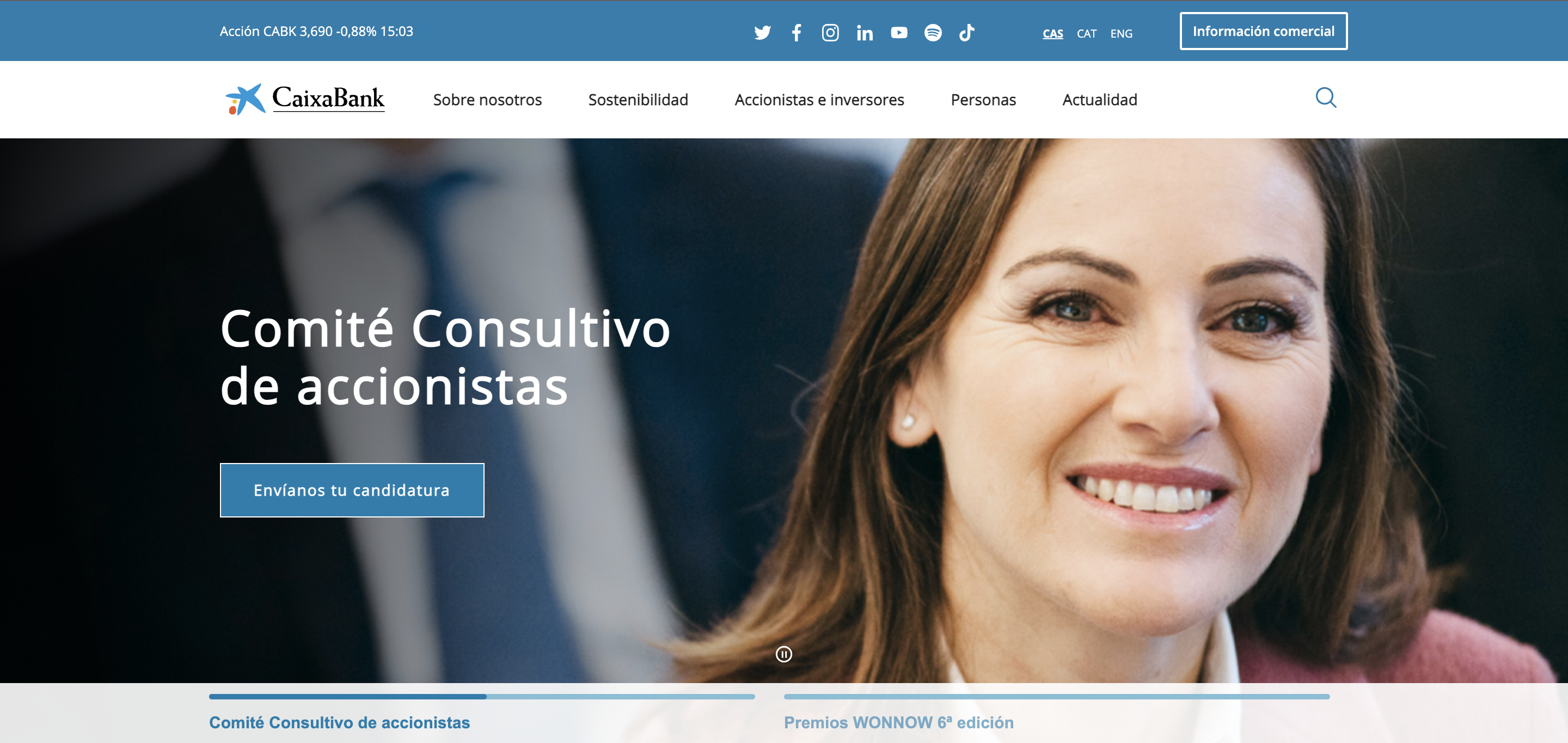 Imagen de inicio de la pagina de caixabank