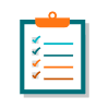 checklist on a clipboard icon
