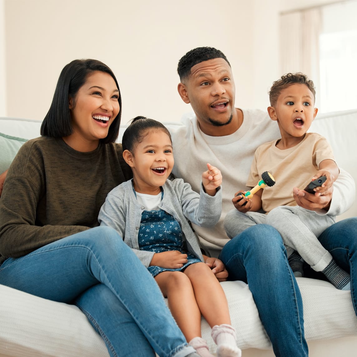 Family Watching TV