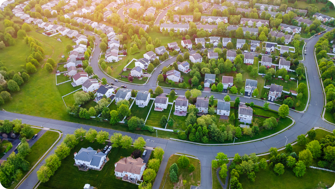 View of high-density housing from above.