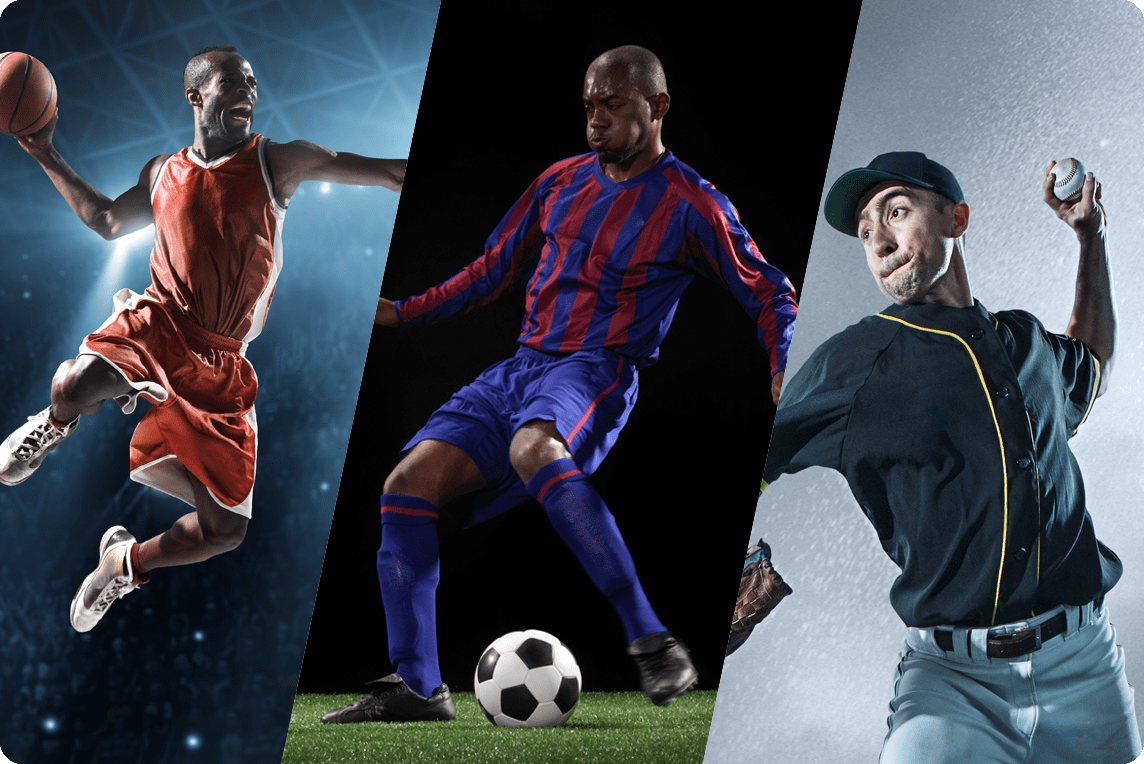 Múltiples jugadores de deportes, baloncesto, fútbol y béisbol. Multiple Sports, Basketball, Soccer, and Baseball Players.