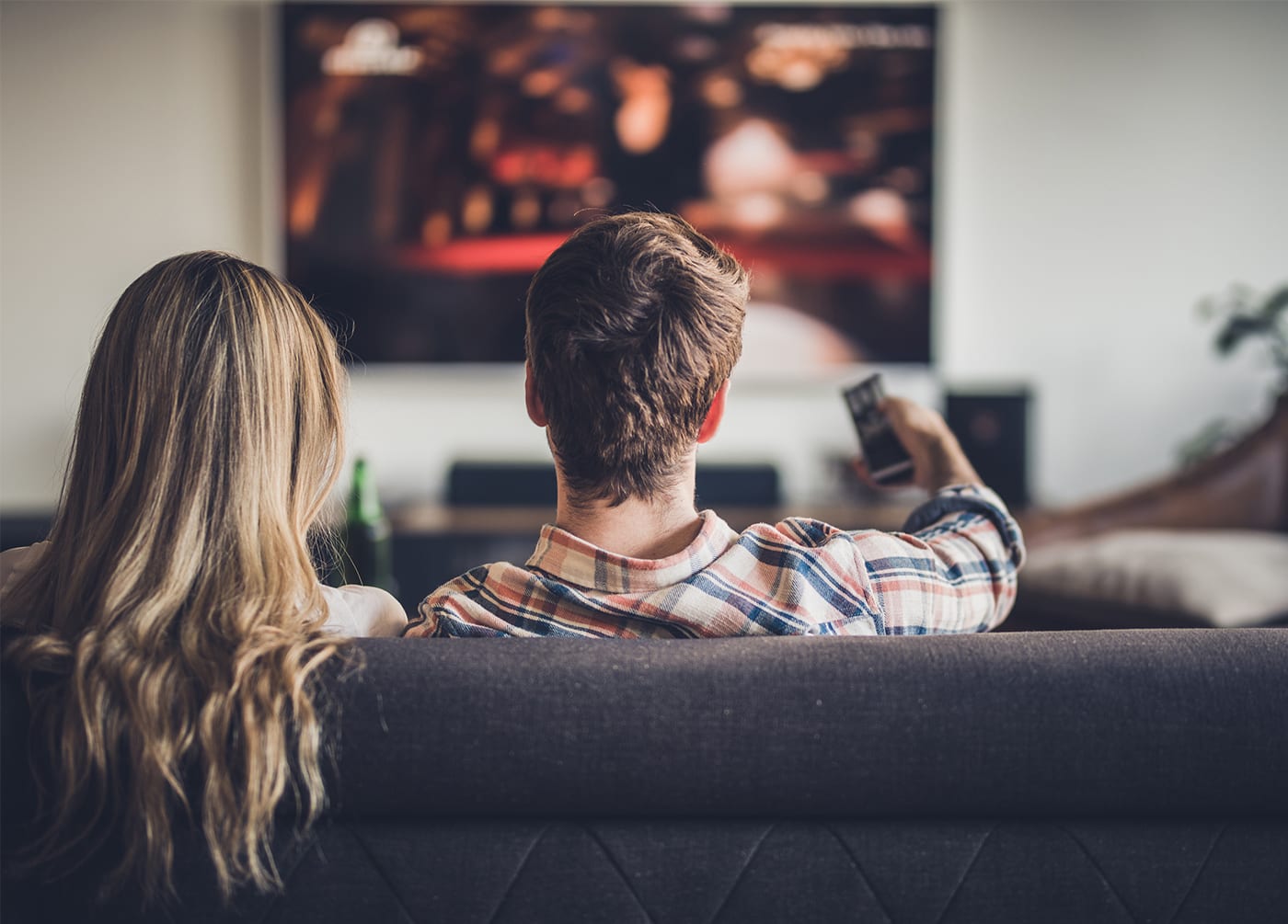 Couple watching tv