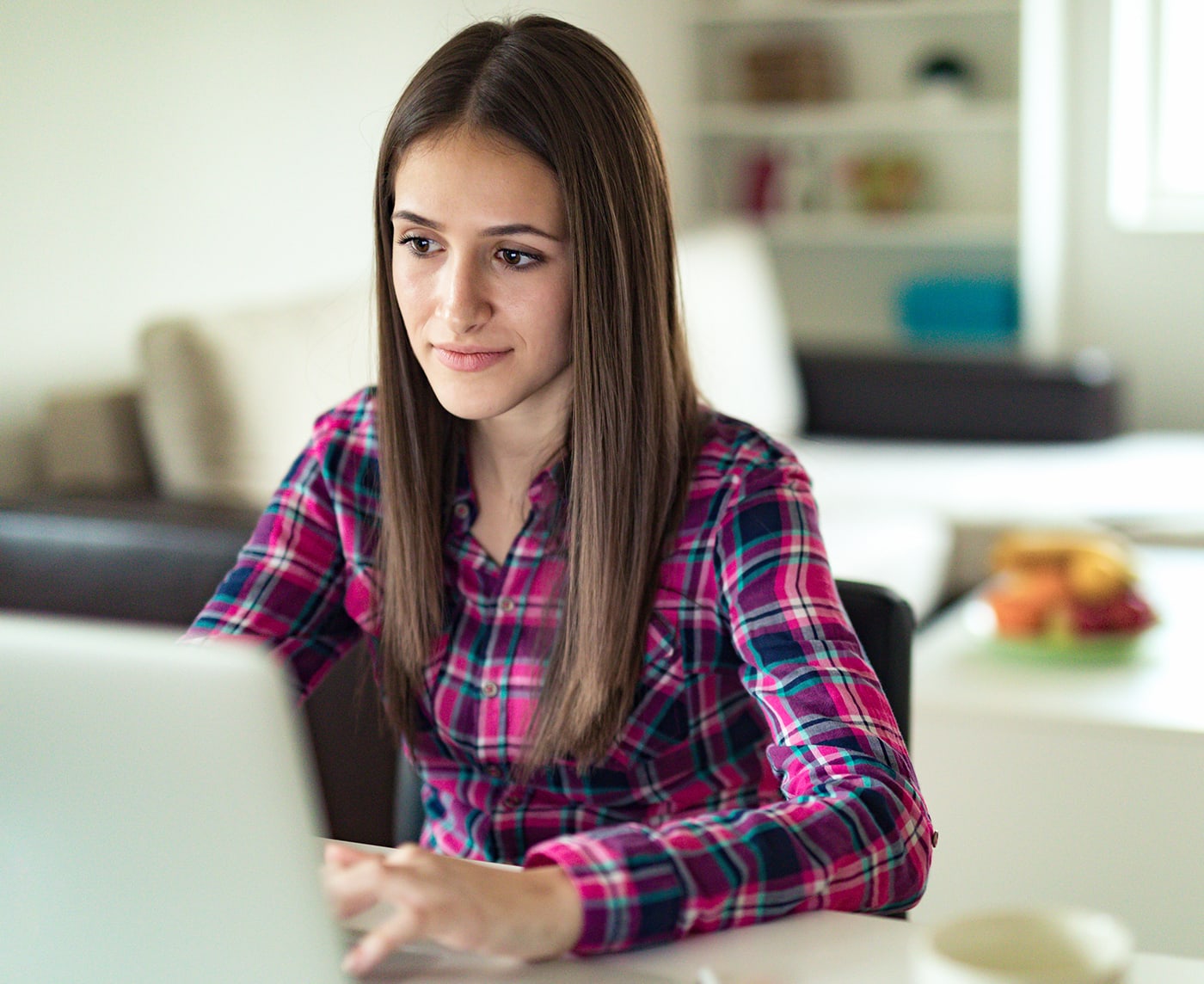 woman using laptop