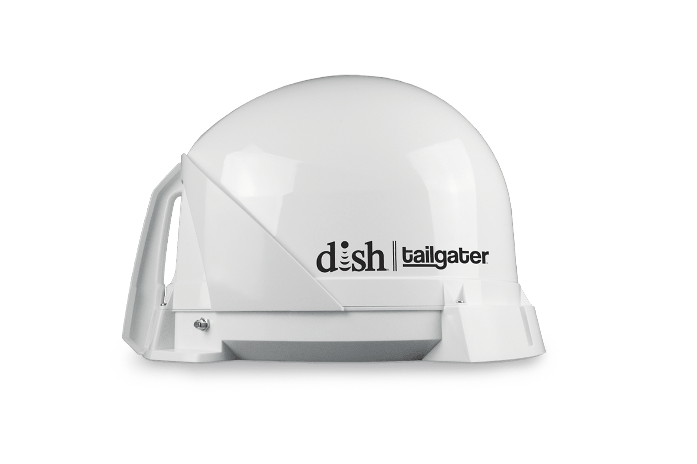 White DISH tailgater antenna