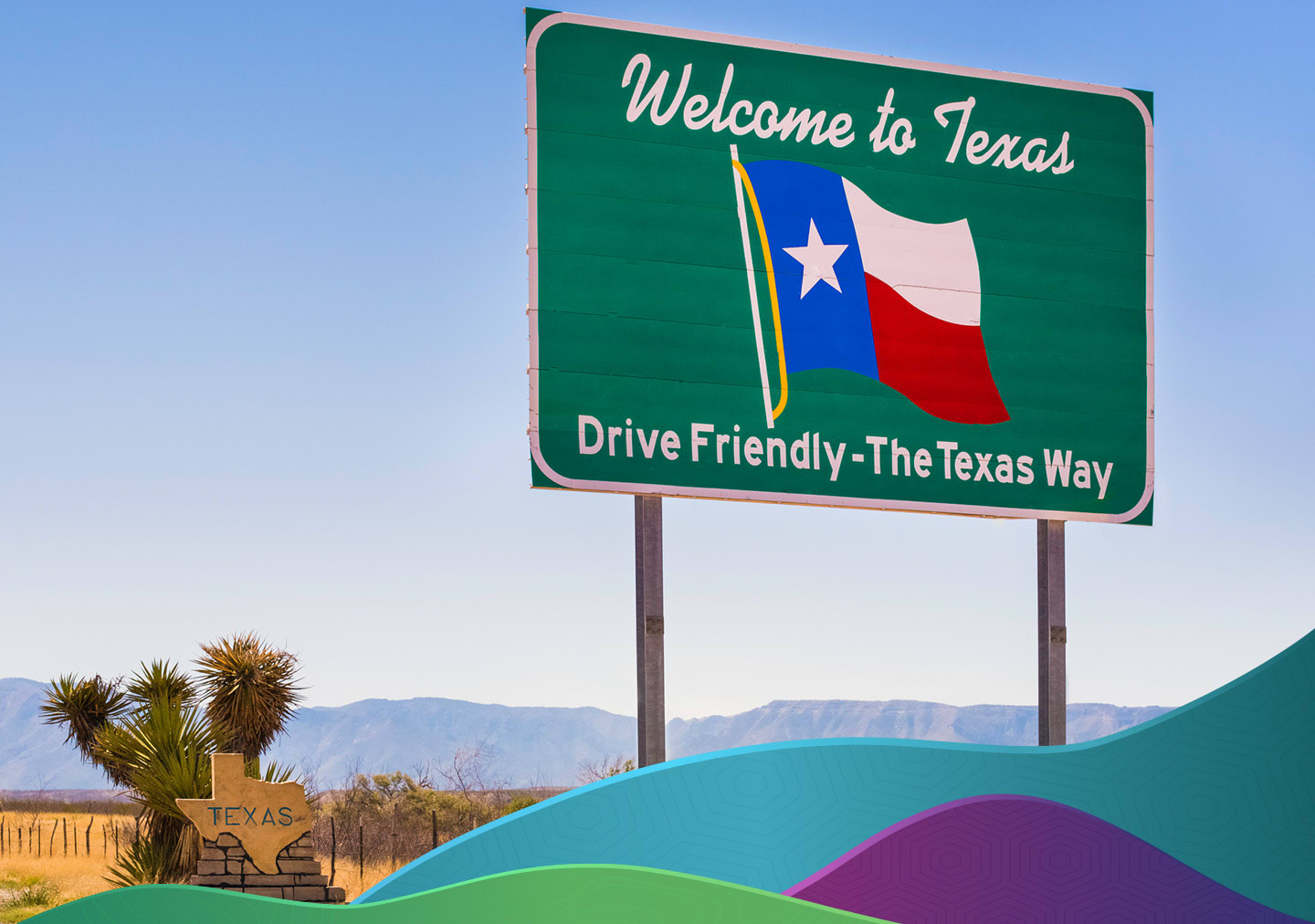 Welcome to Texas road sign