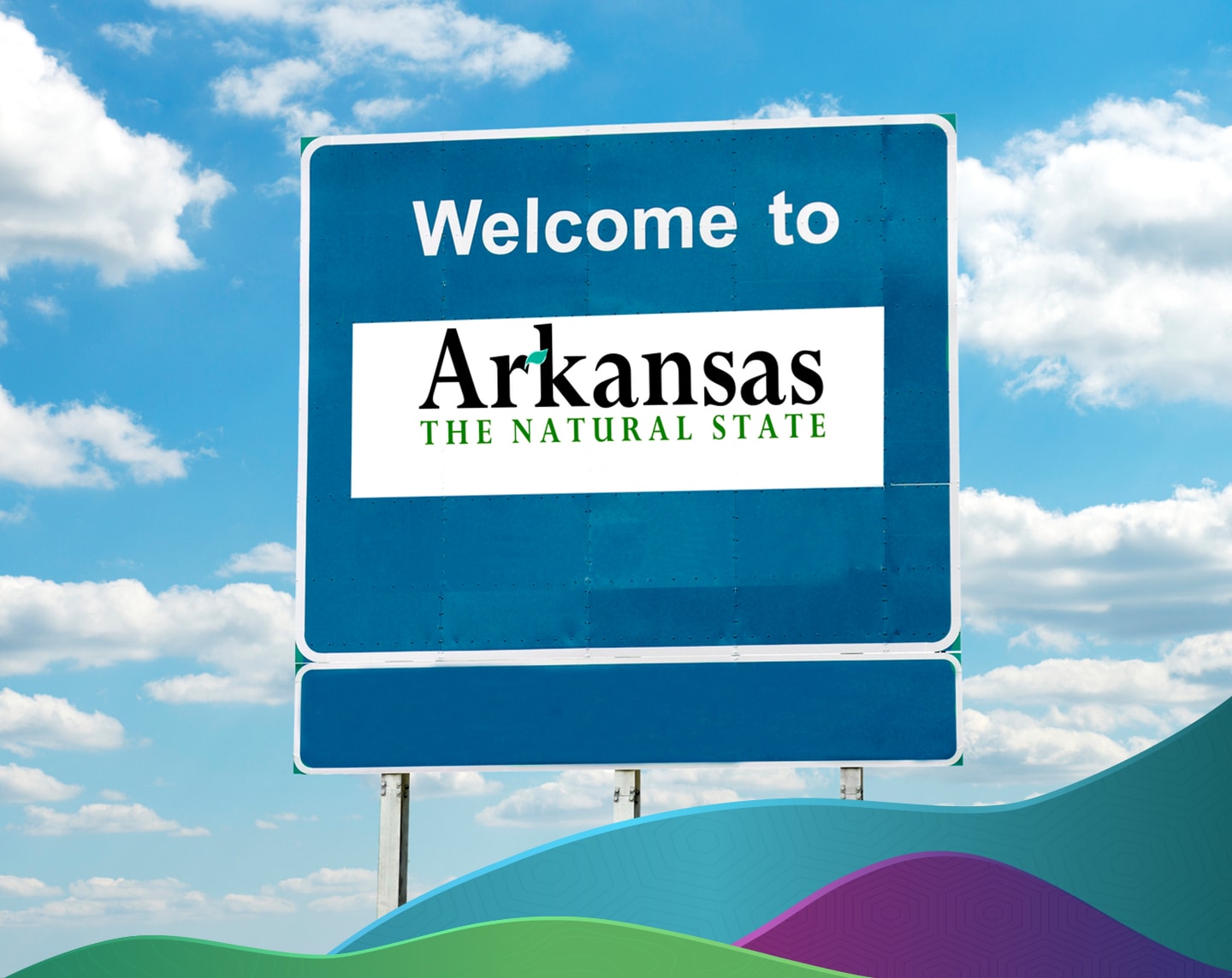 Welcome to Arkansas road sign