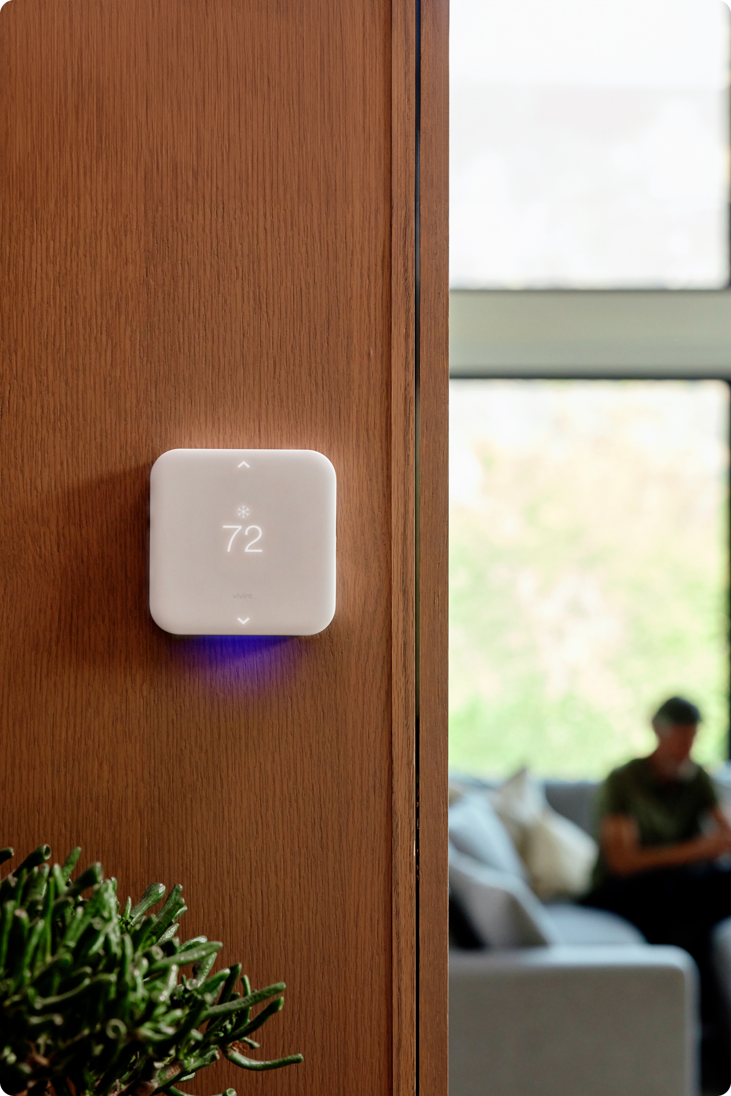 Smart Thermostat on the hallway wall