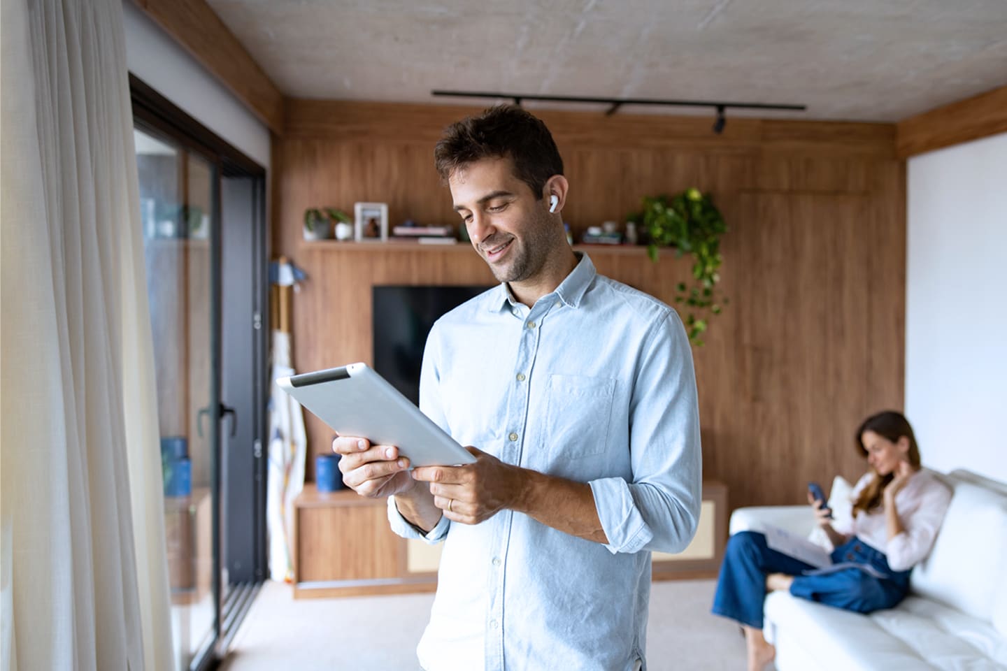 Man with tablet