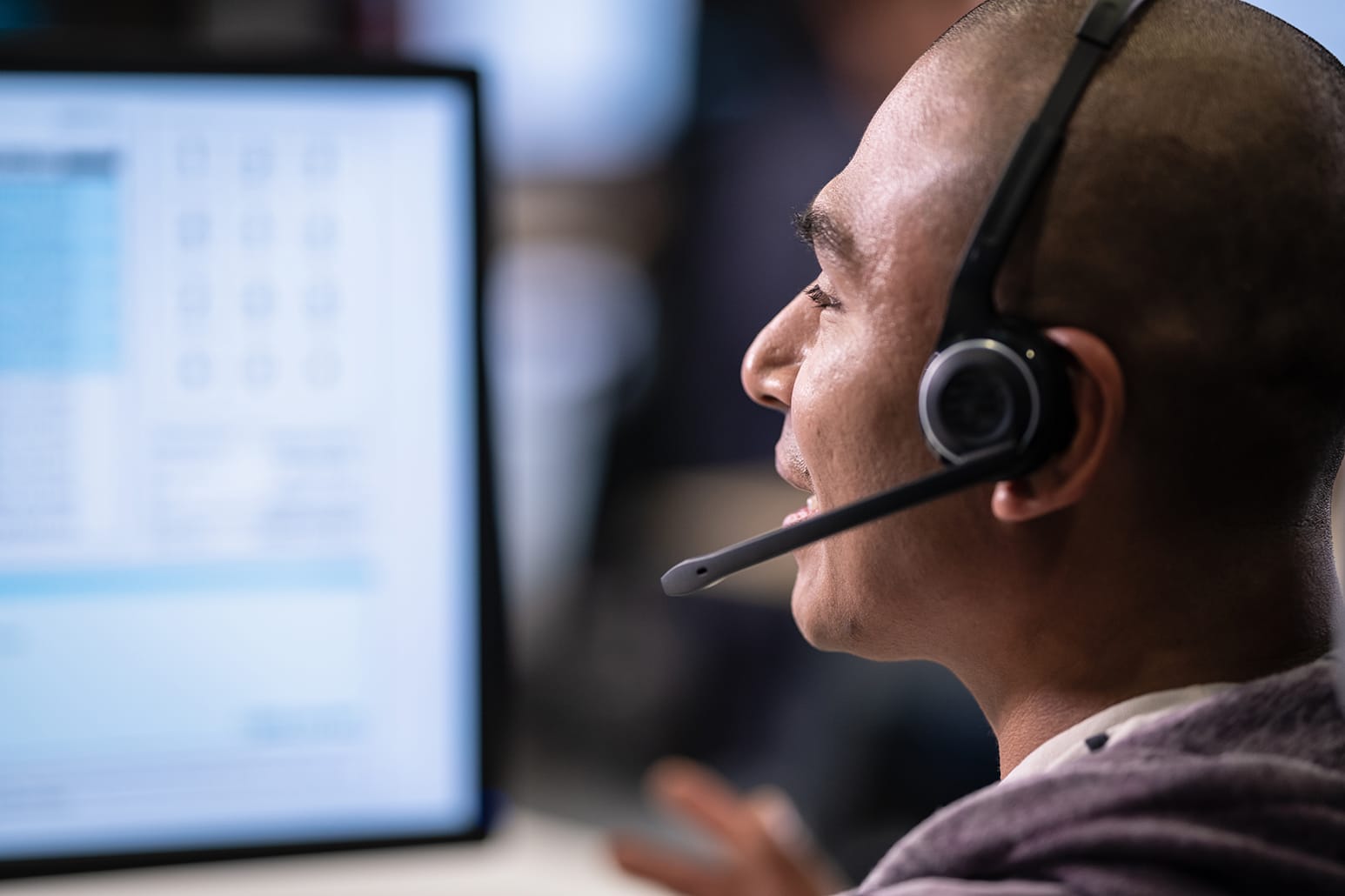 man with headset at work