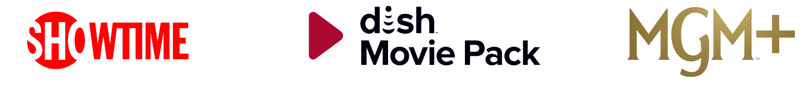 Showtime Logo, Dish Movie Pack Logo, MGM+ Logo