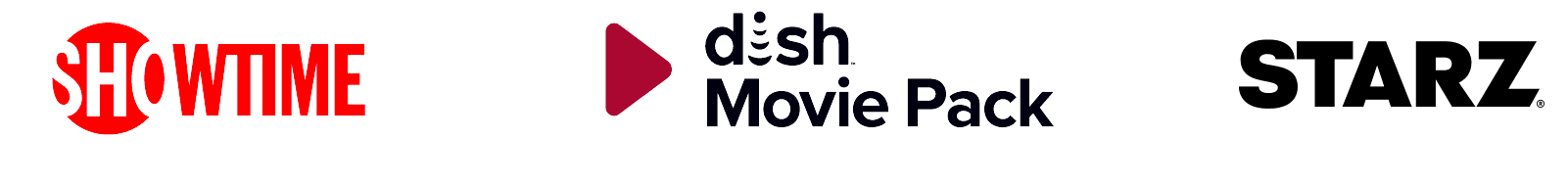 image showing Showtime, Starz, and Dish Movie Pack logos