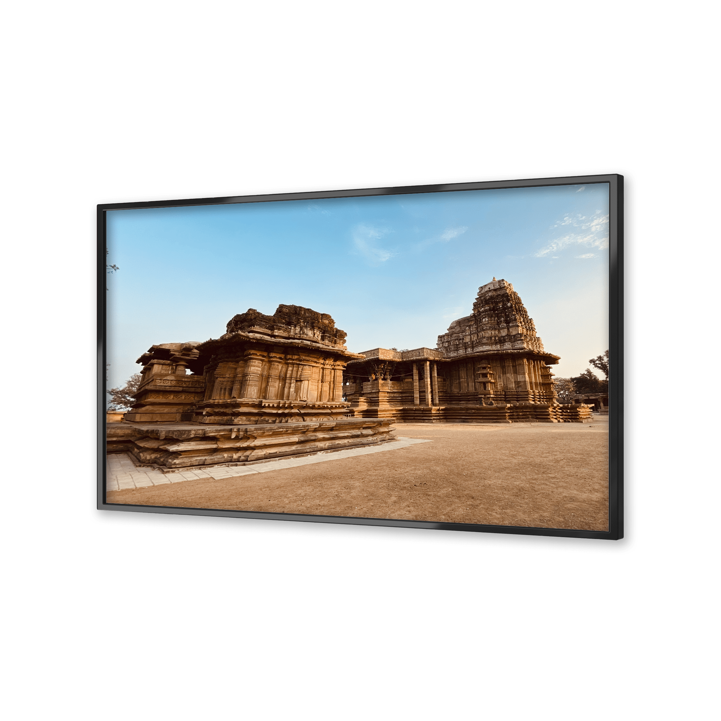 Image of Ramappa Temple on a flatscreen TV