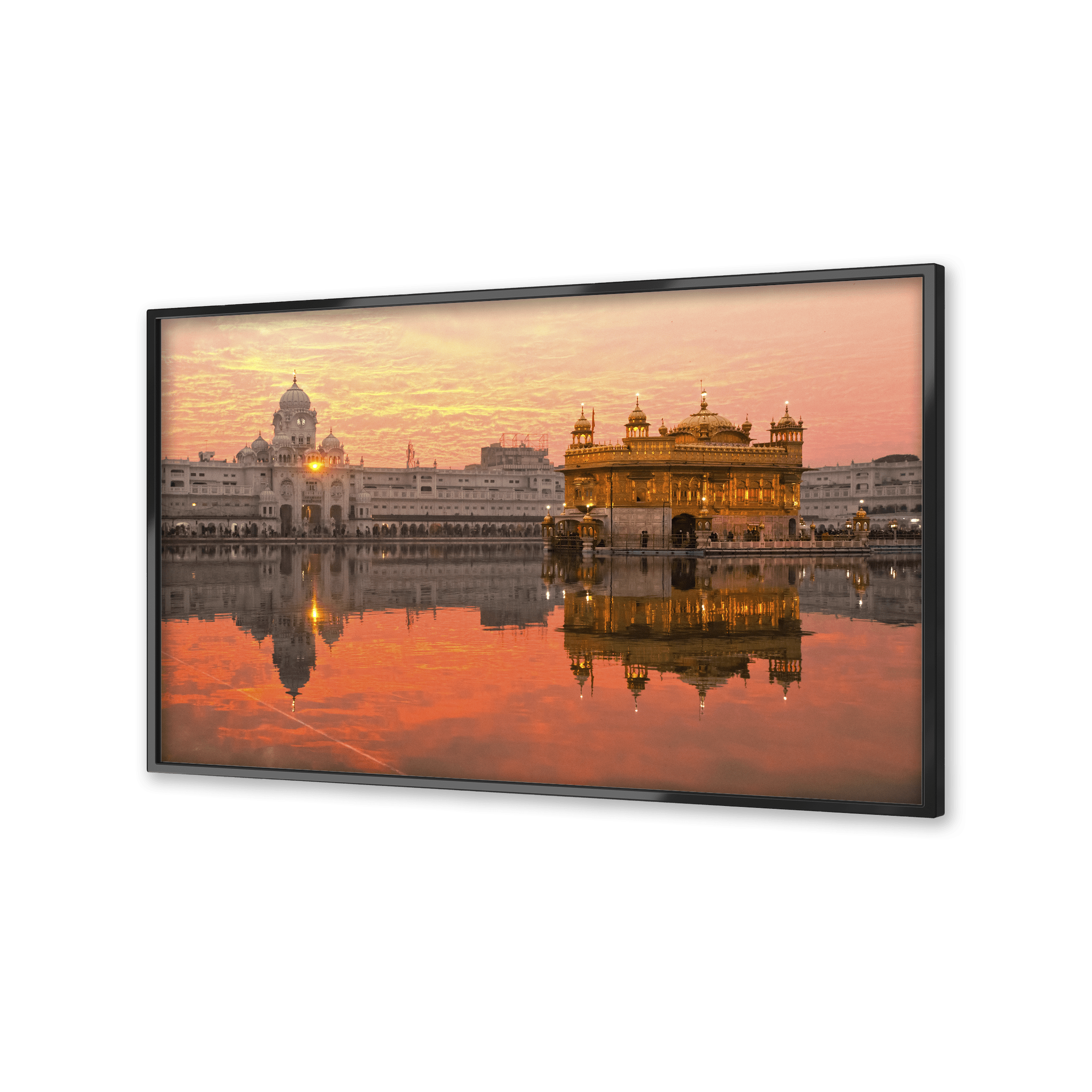 Image of the Golden Temple on a flat screen TV