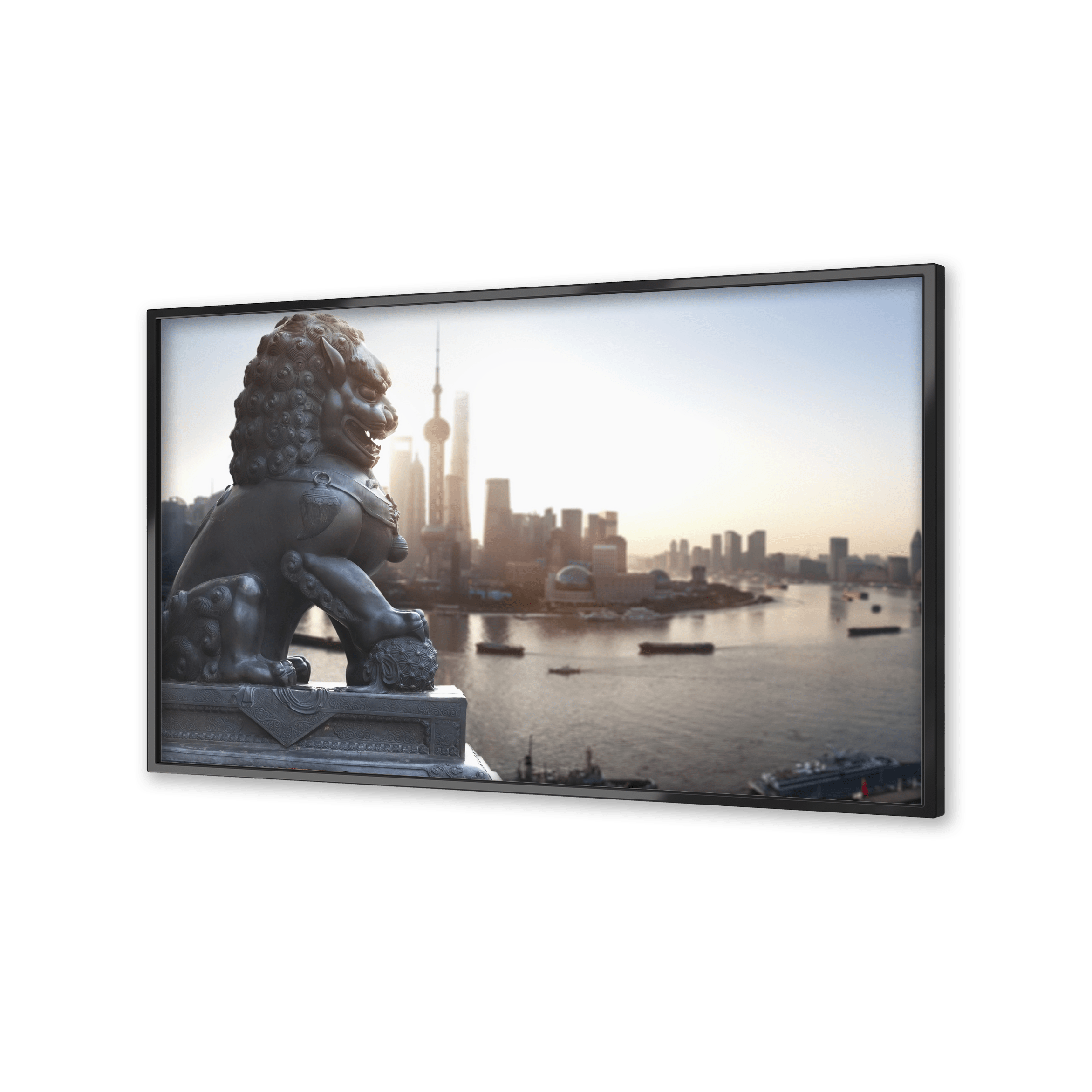 Image of Shanghai on a flatscreen TV