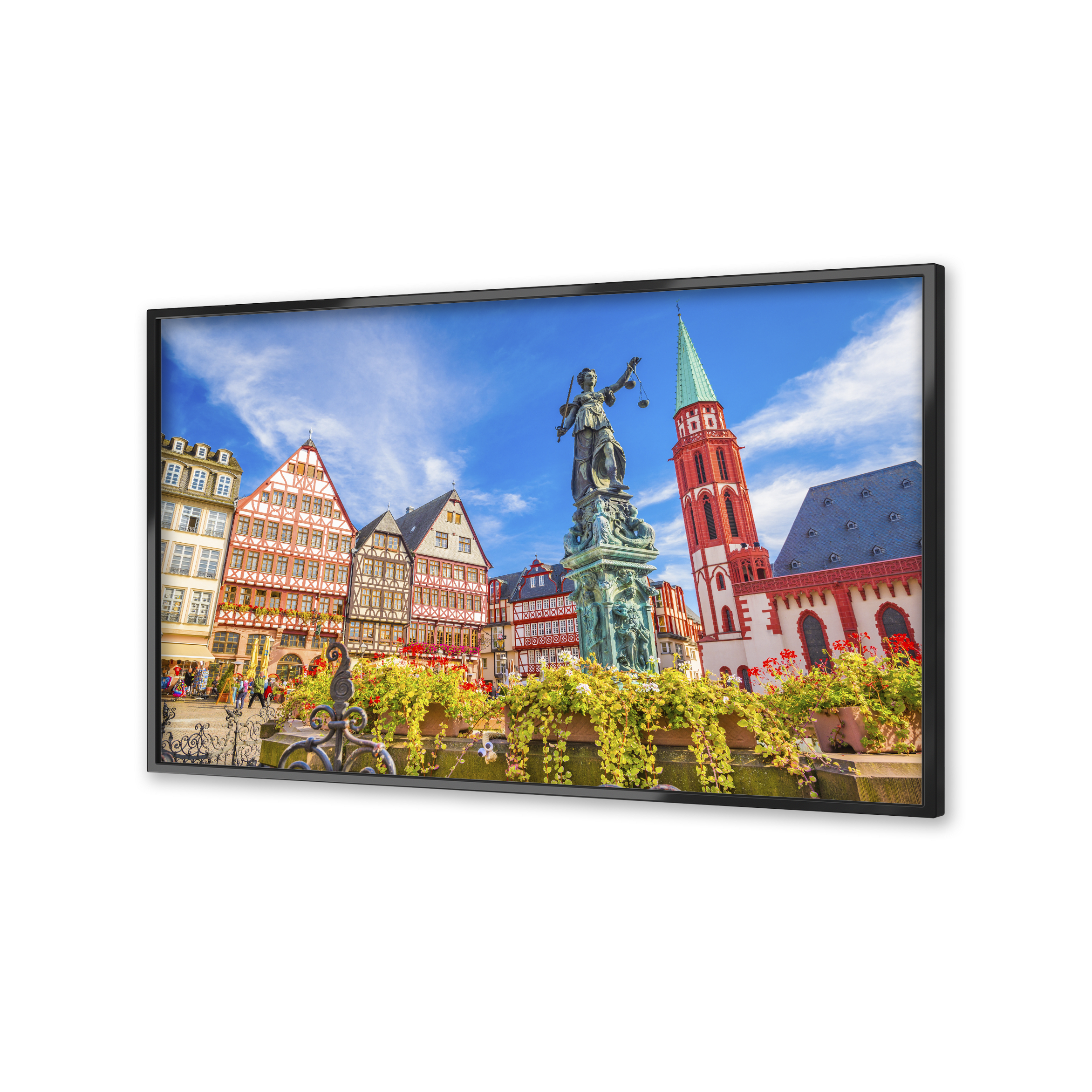 Image of Frankfurt on a flatscreen TV