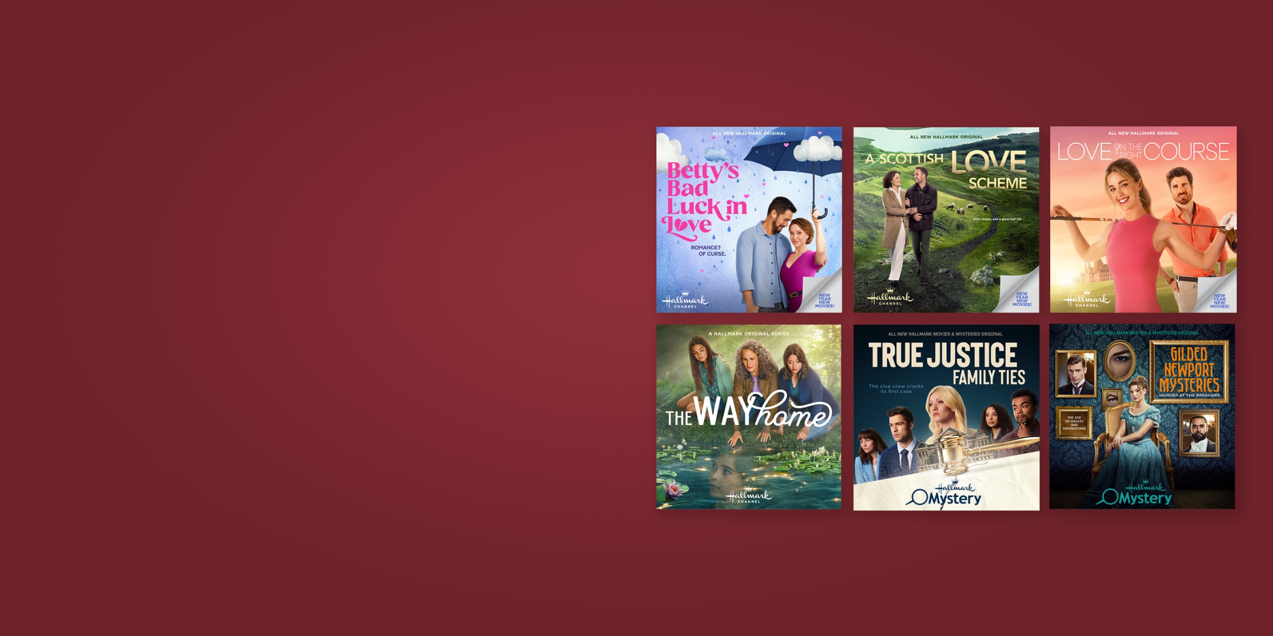 A collection of Hallmark Movies