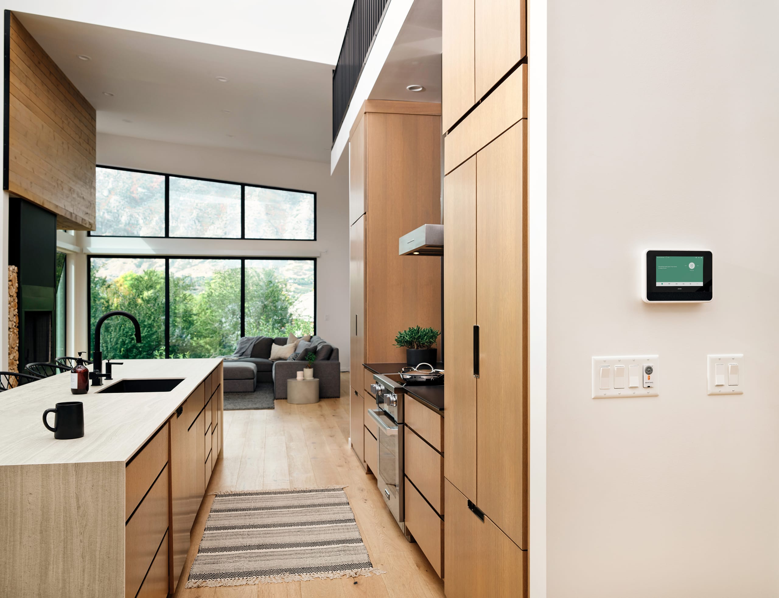Vivint smart hub in a modern kitchen