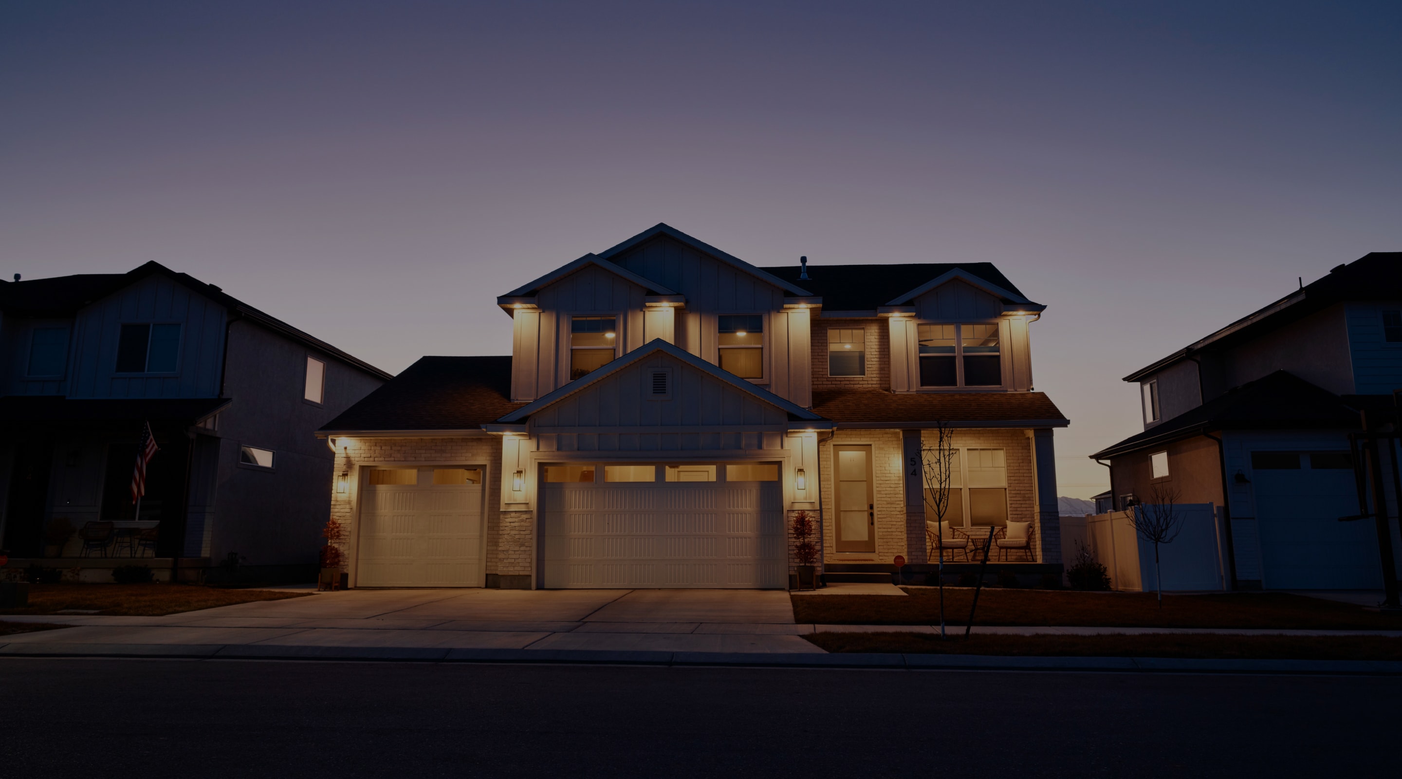 Vivint home at twilight