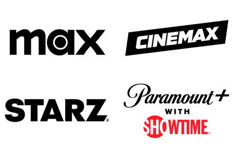 Max, Cinemax, Starz, Paramount with Showtime logos.