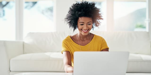 woman enjoying using the internet